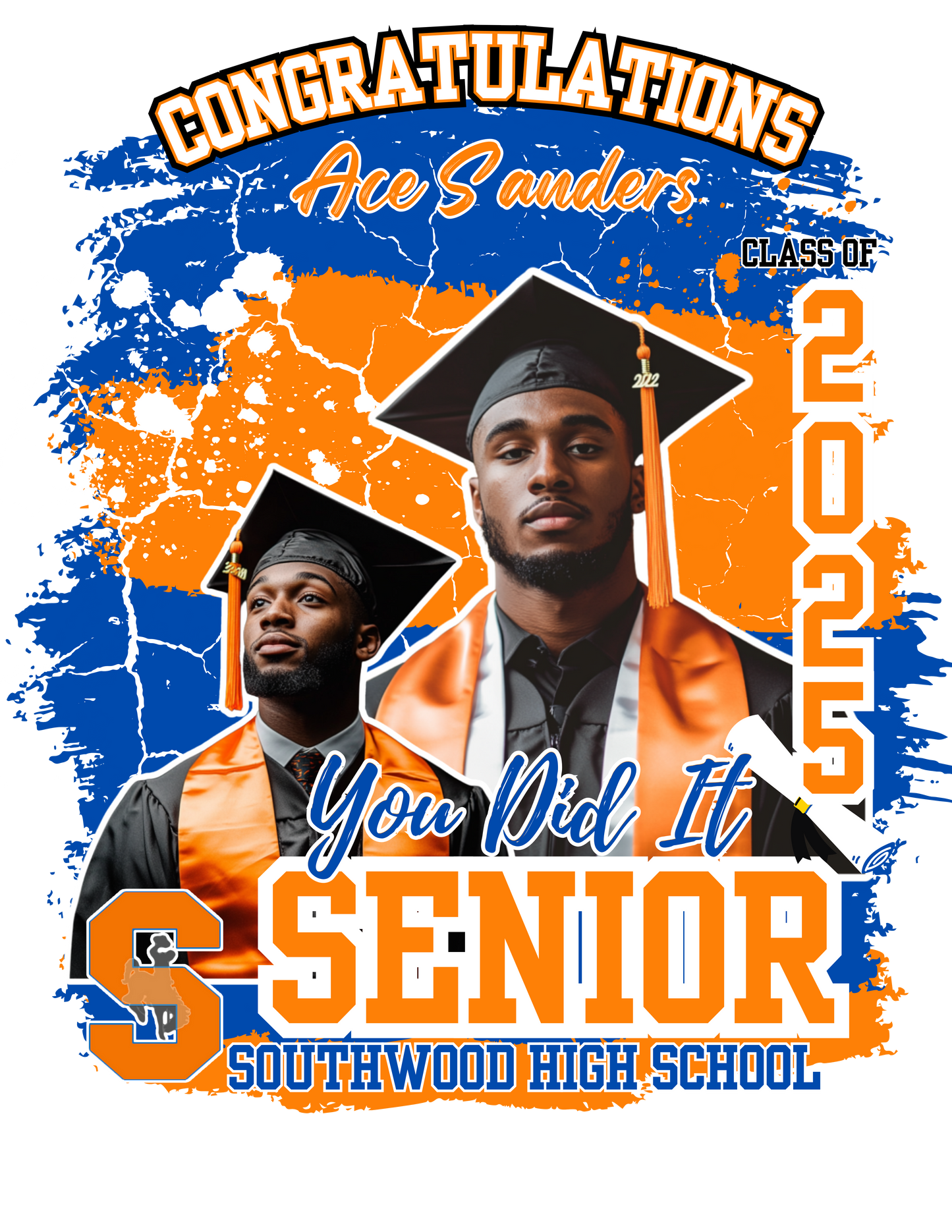 EDITABLE Senior Grad T-Shirt Template