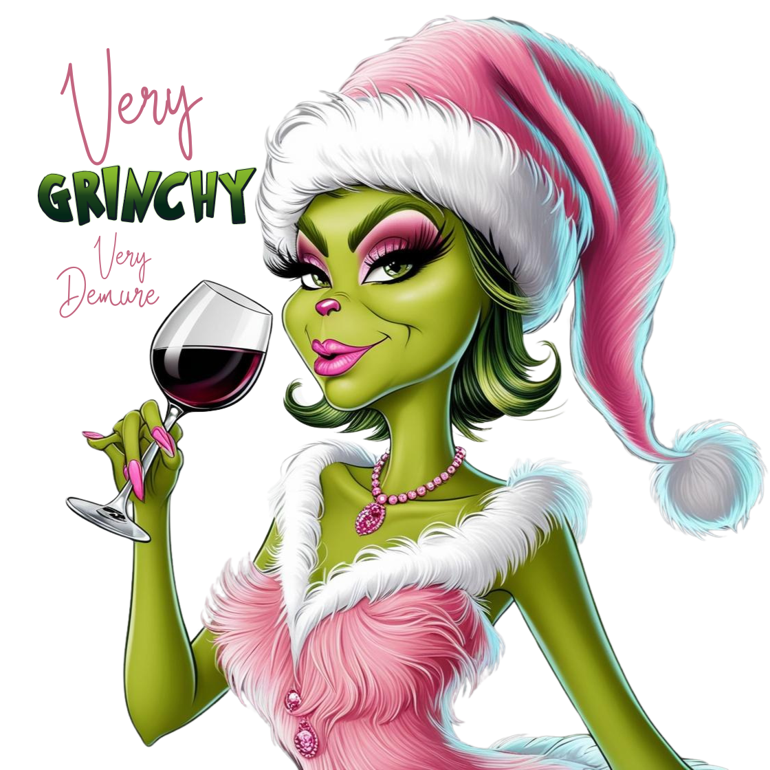 Grinchy Demure PNG